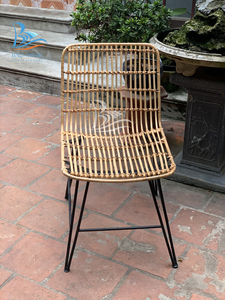 Nouvelle chaise et chaise d'appoint en rotin de style traditionnel avec base en fer Chaise de loisirs pliable pour bureau à domicile Salon et hôtel - Product Image 5