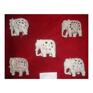 Pur Stéatite Sous Sculpté Éléphant Sculpture Pour La Maison Décoration - Product Image 1