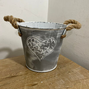 Cubo plegable de metal galvanizado con asas de cuerda 10L Capacidad Diseño moderno - Product Image 1