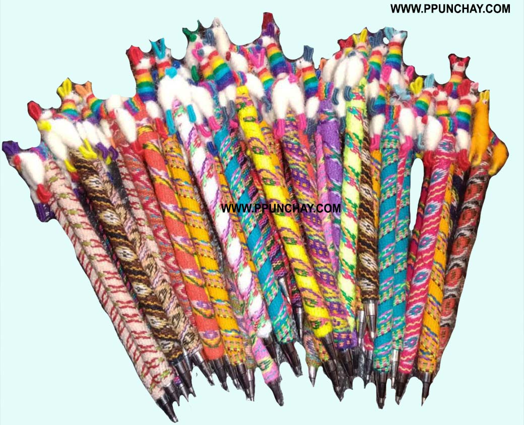 Красочная ручка-лама альпака, Андская Этническая ручка ручной работы