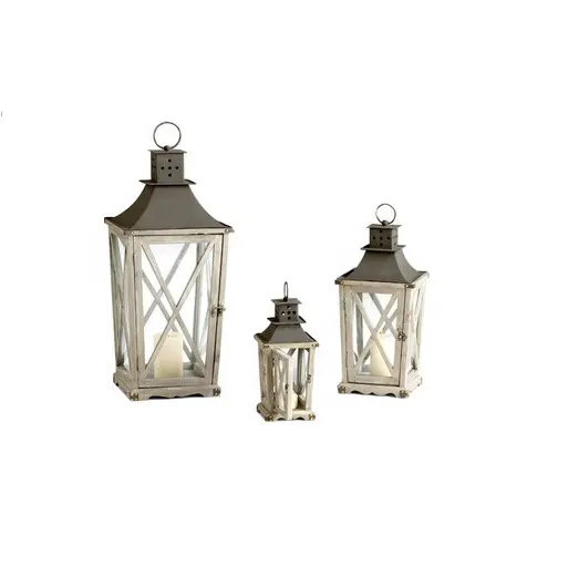 Wooden Lantern Set of 3