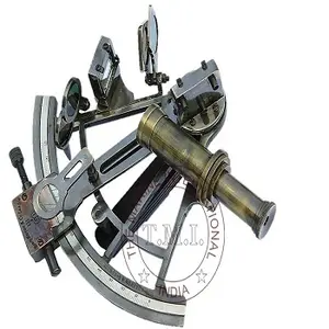 Antieke Duitse Sextant 8 "Henry Barrow & Co. Londen Messing Captain's Sextant