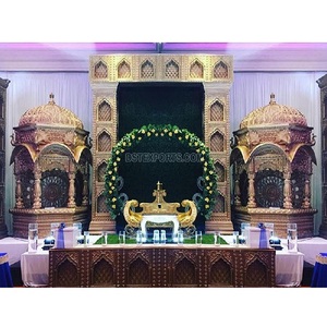 Temple de escenario de boda tradicional, decoración de escenario con temática de templo indio para boda - Product Image 1