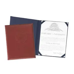 Özel logo PU deri sertifika tutucu diploma kapağı