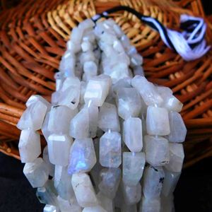 Collier en pierre de lune brute naturelle, pierre précieuse à facettes, améthyste, 3mm, vente en gros, perles - Product Image 1