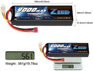 Zeee 3S Lipo Akku 11,1V 9000mAh 100C Deans-Anschluss Softcase-Akku Mit Metallplatten für RC Auto LKW Panzer Rennsport Hobby - Product Image 2