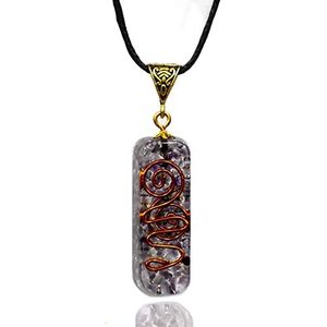 Prix de gros sur pendentif de tuyau d'orgone de qualité d'exportation avec couche de chakra fabriqué à la main à partir d'artisanat en pierre semi-précieuse d'agate de cristal - Product Image 1