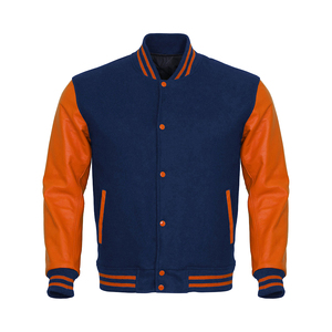 Chaqueta universitaria de PU de alta calidad personalizada para hombre, decoración de botones con cuello levantado, bombardero informal de talla grande, estampado de logotipo de invierno - Product Image 4