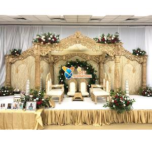 Mandap de Fibra con Aspecto de Madera para Bodas Indias, Base de Pavo Real, Pilares, Mandap para Bodas Gujarati, Mandap de Fibra con Aspecto de Madera para Australia - Product Image 1