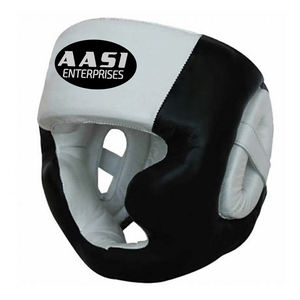 อุปกรณ์ป้องกันศีรษะสำหรับฝึกซ้อมมวย MMA คิกบ็อกซิ่ง คาราเต้ เทควันโด ทำจากหนังเทียม/หนังวัวแท้  สีและโลโก้สั่งทำได้ - Product Image 2