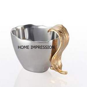 Bol de support de gâteau en acier inoxydable et en laiton de dernière conception d'art et d'artisanat moderne de décor de conception pour le gâteau de tasse - Product Image 5