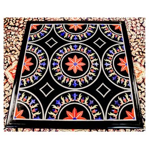 Handicraft Gateway <b>Black</b> Marble <b>Square</b> <b>Coffee</b> <b>Table</b> Top - Product Image 1