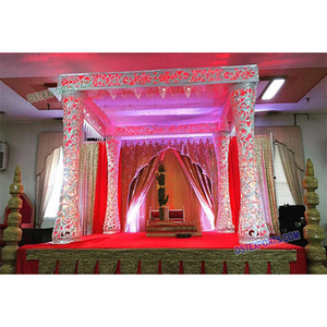 Mandap blanc nacré pour mariage indien anglais, style moderne, mandap de mariage, style occidental, mandaps, décoration d'événements Missouri Mississippi - Product Image 1