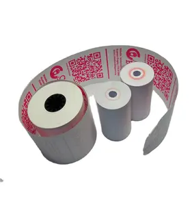 Smoothness 57x40mm OEM Pre-Printed Back Print cheap Receipt Thermal Paper For ATM Usage