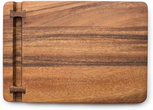 Tabla de Cortar Rectangular Profesional de Madera de Acacia con Ranura para Jugos, Mango de Acero Inoxidable, Ecológica, Grande, para Servir - Product Image 5