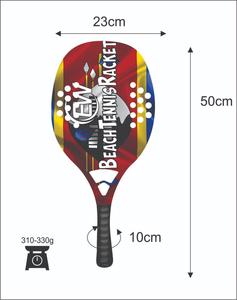 Raquettes de beach tennis sur mesure pour padel/spaddle, logos personnalisés, combinaisons de couleurs, poignée en fibre de carbone, poids 320-340g, longueur 50cm - Product Image 3