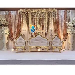 Muslim Nikah Stage Decor Sofa Chairs Set Eminent Wedding Bride Groom Seating Sofa Set Pakistani Wedding Theme Stage Furniture - Product Image 1