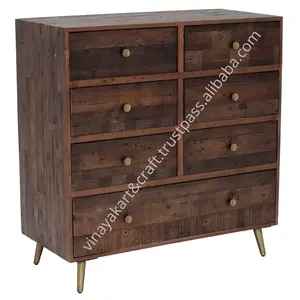 Vintage Industrial Chest of Drawers Jodhpur Style Reclaimed Wood Chest of 7 Drawers Old Wood Chest of Drawers Tall Cabinet