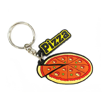 Colgante creativo de Pizza de simulación, llavero de PVC suave