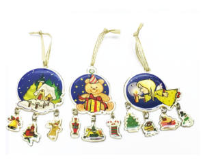 Personalizado Popular Pequeño patrón de dibujos animados de acero varios diseños Colgante con cúpula de epoxi Adorno de Navidad para el festival - Product Image 3