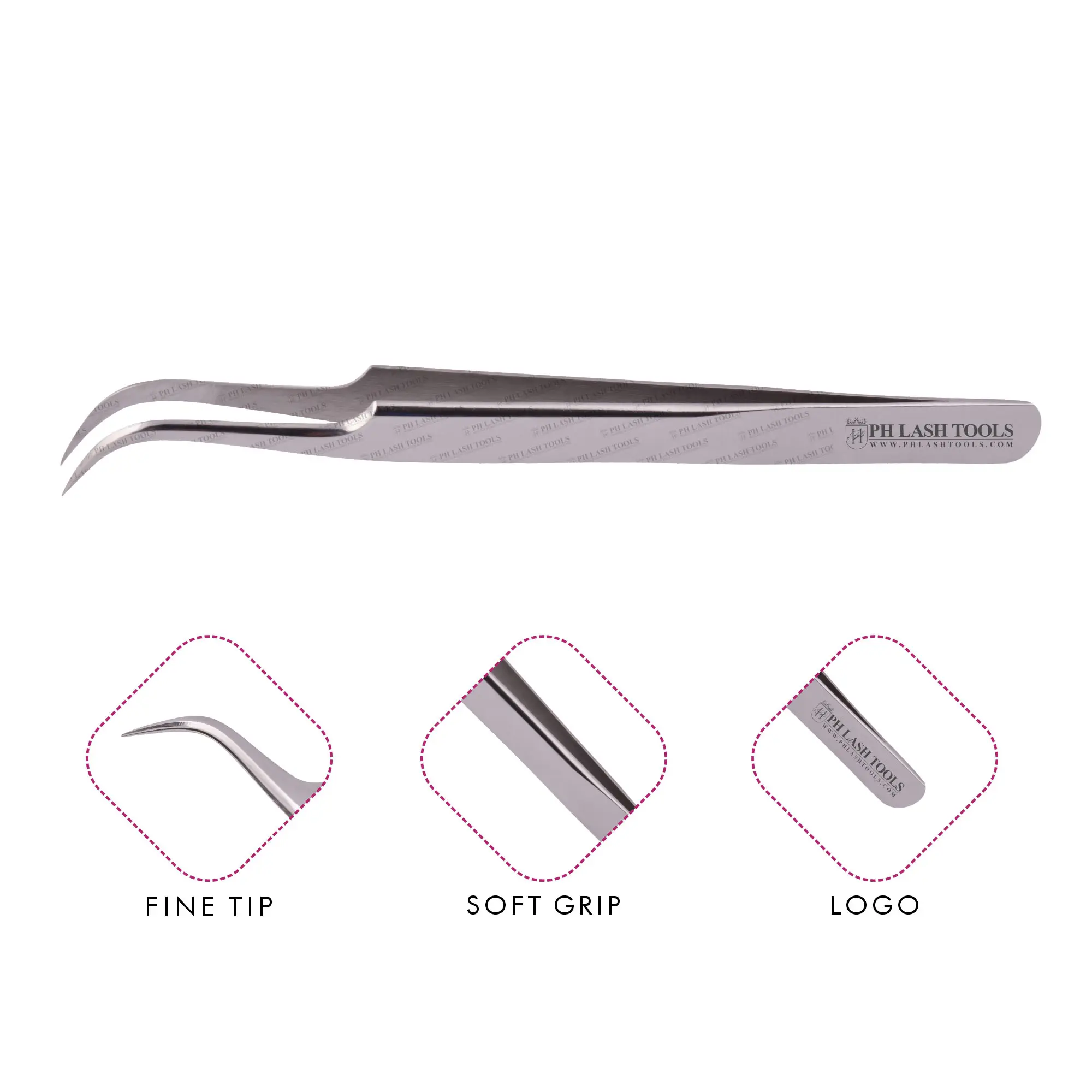 Stainless Steel Eyelash Extension Wide Curved Tip Tweezer Private Label, Heavy Duty Stainless Steel Eyelash Extension Tweezer
