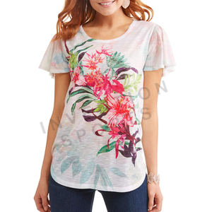 2021 Offre Spéciale En Gros Haute Qualité Femmes T-shirt Personnalisé Bonne Conception Sublimation Imprimé T-shirts - Product Image 2