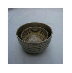 Eco-Friendly Customized Bamboo Fiber Round <b>Serving</b> Bowl Salad Bowl <b>Set</b> Made in Vietnam 99 Gold Data - Product Image 3