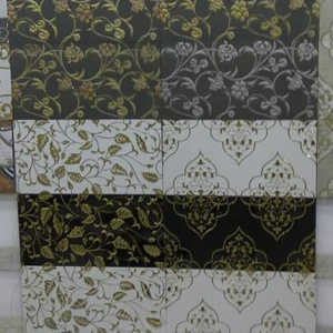 การตกแต่งที่หรูหราเซรามิกดิจิตอลเคลือบข้อความภายในกระเบื้องผนังภายในสีเงินสีทองที่สามการตกแต่งห้องนั่งเล่น - Product Image 1