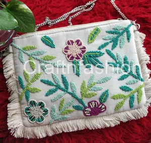 GROSSHANDEL BEADED CLUTCH PURSE-EVENING PARTY CLUTCH PURSE-HANDGEMACHT BEADED STONE WORK PURSE 2020-BOHO FASHION CLUTCHES - SLING BAG