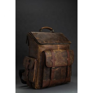 LW 100% Genuine Leather <b>Backpack</b> <b>Brown</b> Color Fashionable Portable Luggage Bag for Men Women Office Use Trending for Summer 2024 - Product Image 1