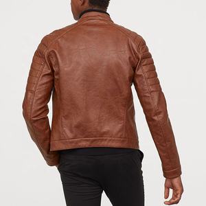 Blouson homme en cuir, simple et décontracté, de haute qualité, avec col montant et fermeture éclair, à la mode, pour moto, nouveauté 2020 - Product Image 5