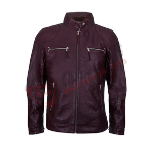 Chaquetas bomber con cremalleras de cuero a la moda para hombre - Product Image 6