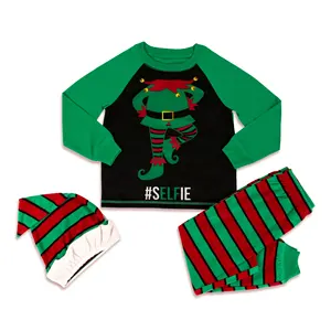 Рождественская Мужская огнестойкая одежда из полиэстера с сублимационным принтом, футболка на заказ, эльф, детские пижамы