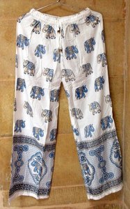 Vintage indio étnico hippy gitano impreso Palazzo mujeres Unisex de talla grande alto ligero rayón pantalones de ajuste Regular al por mayor - Product Image 5