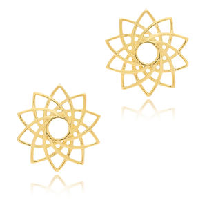 Pendientes de plata de ley 925 con forma de flor, joyería turca hecha a mano - Product Image 3