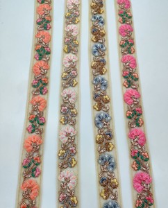 Encaje de Organza Bordado de una Sola Cara Ecológico Indio (100% Algodón) - Product Image 1