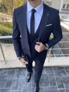 ขายส่งชุดกระชับสัดส่วนคุณภาพสูงของตุรกีชุดสูทผู้ชายทรงเข้ารูป 3 ชิ้น - Product Image 4