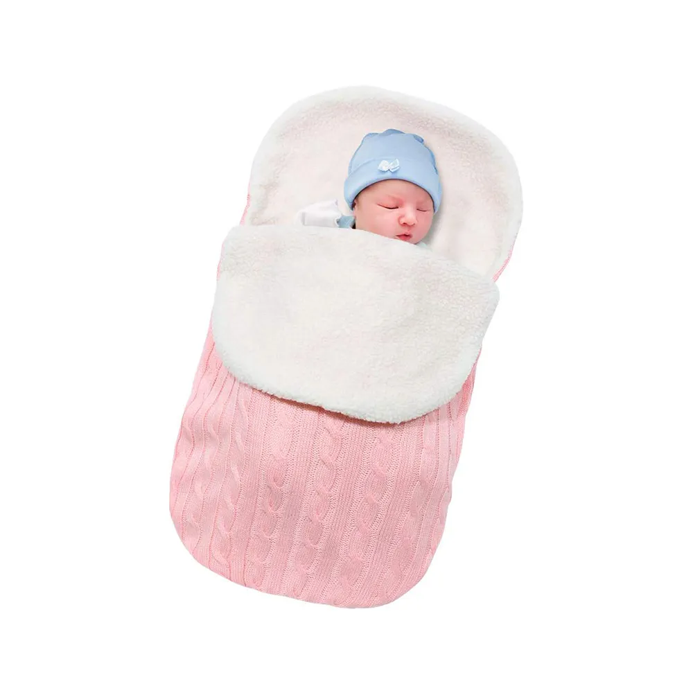 بطانيات نوم لحديثي الولادة في فصل الشتاء ، أكياس نوم قطنية للأطفال في الهواء الطلق برسوم كرتونية ، كيس سميك للطفل