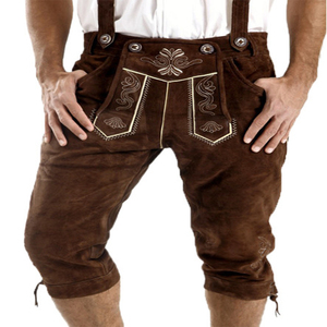 Pantalon Trachten en cuir mi-taille pour homme, idéal pour l'hiver - Product Image 1