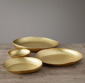 Cuenco redondo de Metal martillado para cocina, cuenco para servir, dorado, interior y negro, diseño exterior, tazón de caramelo de alta calidad - Product Image 6