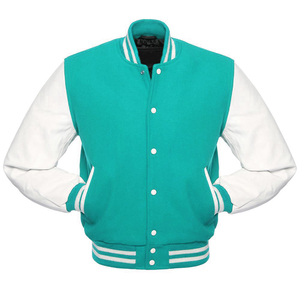 Veste universitaire en laine et cuir sur mesure OEM, veste bomber de baseball, veste de collège pour hommes et femmes, imperméable, coupe-vent, écologique - Product Image 2