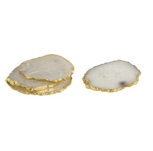 Ivory <b>Gold</b> Agate Stone <b>Coaster</b> / Mats & Pads - Product Image 1