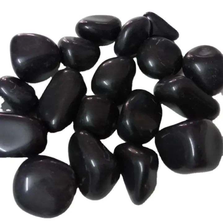 direct factory manufacturer and supply home & garden decorative black polished pebbles stone