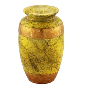 Urna de Metal con grabado de latón para cenizas, granito verde, urna de cremación para adultos, estilo americano/europeo - Product Image 4