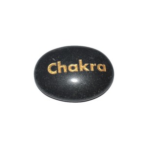 Agate noire personnalisée Chakra pierres gravées guérison mot de poche pierres artisanat en pierre - Product Image 1