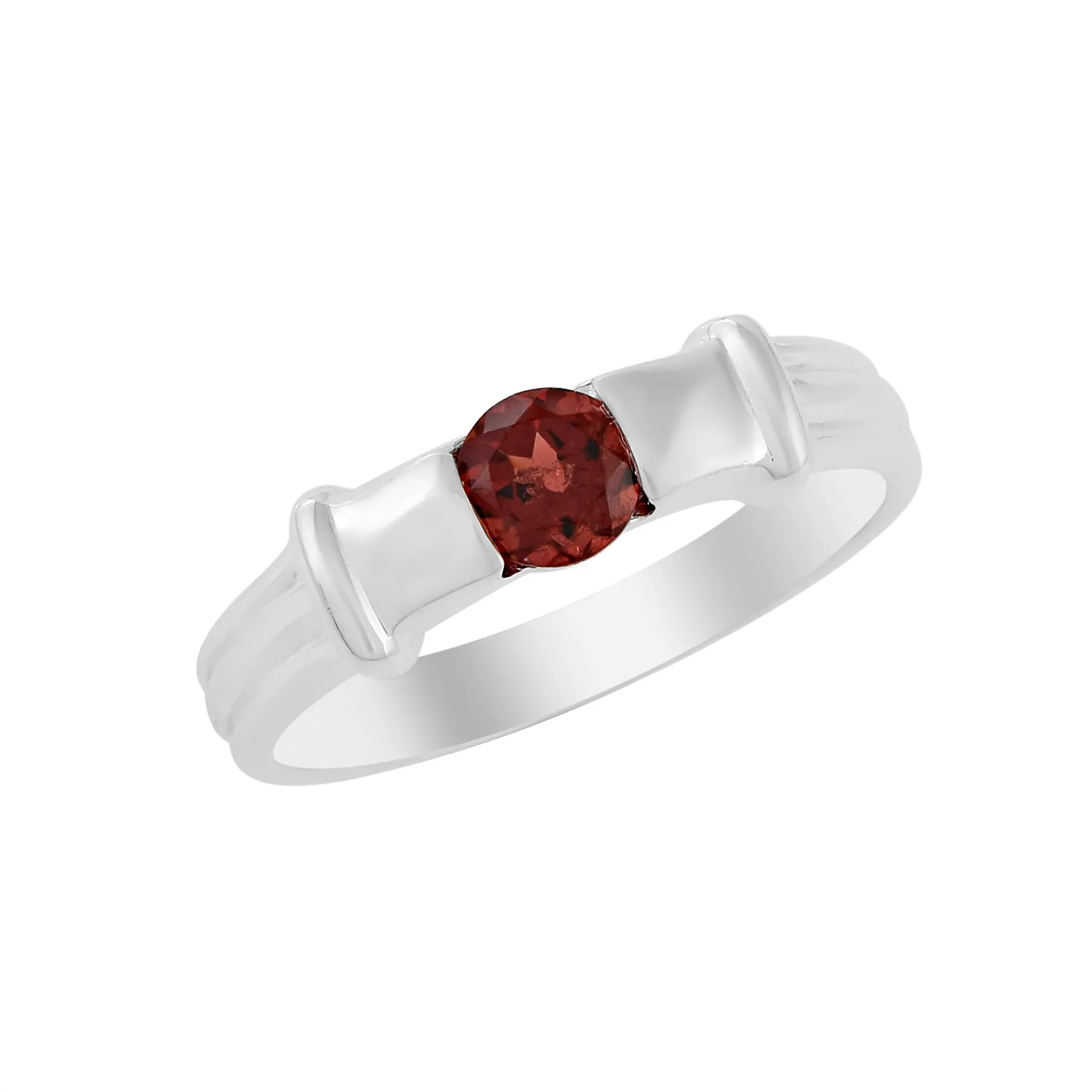แหวนเงินสเตอริ่งสำหรับผู้ชาย,แหวนโกเมนธรรมชาติสีแดงพลอย Solitaire ข้อความเครื่องประดับเส้นเล็กสำหรับผู้ชาย
