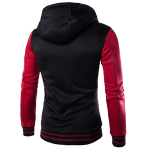 Chaqueta de béisbol de contraste negro rojo por encargo de alta calidad ropa exterior de invierno con logotipo de cuello levantado estilo Formal al por mayor - Product Image 2