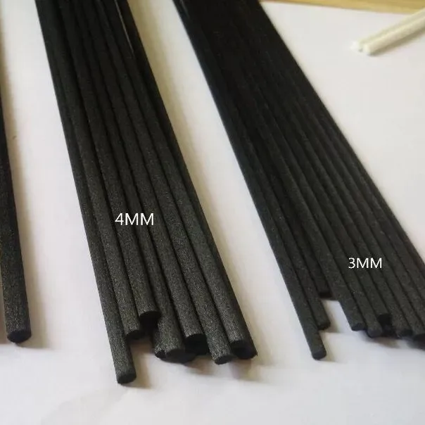 4ミリメートル * 25センチメートル黒繊維ディフューザーリードスティック/合成スティック/フレグランス吸収芯