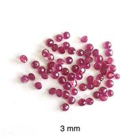 Pierre précieuse en rubis rouge naturel de 2 mm, certifiée IGI, taille ronde facettée, prix de gros direct usine en ligne, Inde, Alibaba