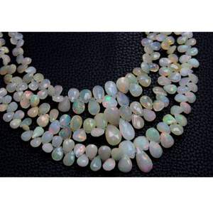 Perles en vrac à facettes en opale éthiopienne gouttes de pierres précieuses en forme de poire de 8 pouces pour la fabrication de bijoux et de bijoux - Product Image 5